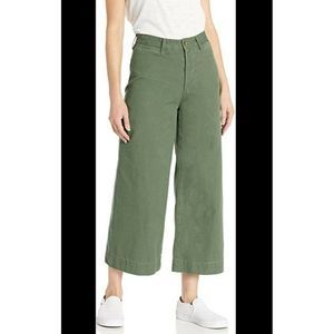 Loft Womens Olive Green High Rise Straight Cropped Denim Jeans Size 24